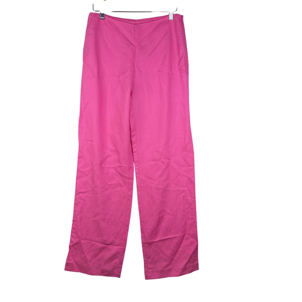 J. McLaughlin Linen Blend‎ Side Zip Pants size 8 Pink